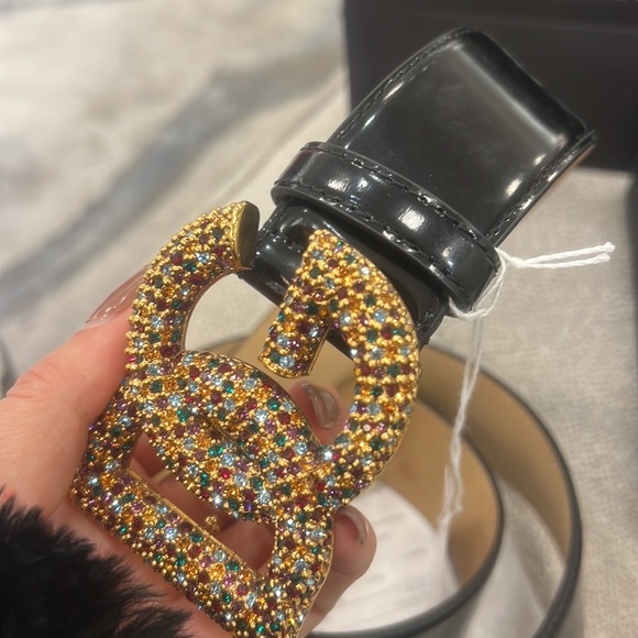 Dolce & Gabbana Black Belt with Gold Logo 38” - Picture 6 of 11